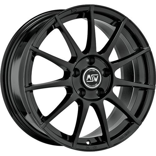 17" Msw 85 By Oz Racing Gloss Black Set Of 4 Alloy Wheels 17x7 Et35 Pcd 4x98 For Abarth 500 / 595 / 695 - Abarth Tuning