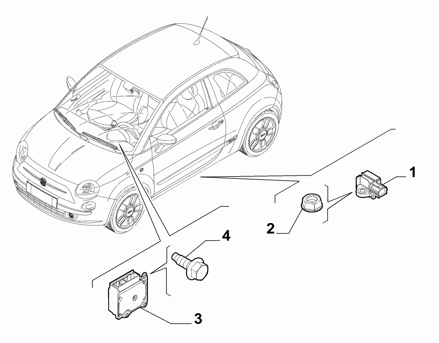 Genuine Abarth 500 / 595 / 695 Airbag Control Unit