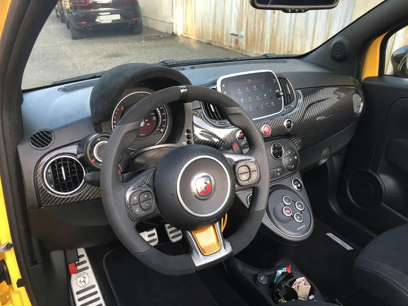 Abarth 595 2016> Frontal Decor Cover Steering Wheel - Carbon Fibre