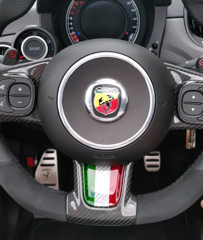 Abarth 595 2016> Frontal Decor Cover Steering Wheel - Carbon Fibre