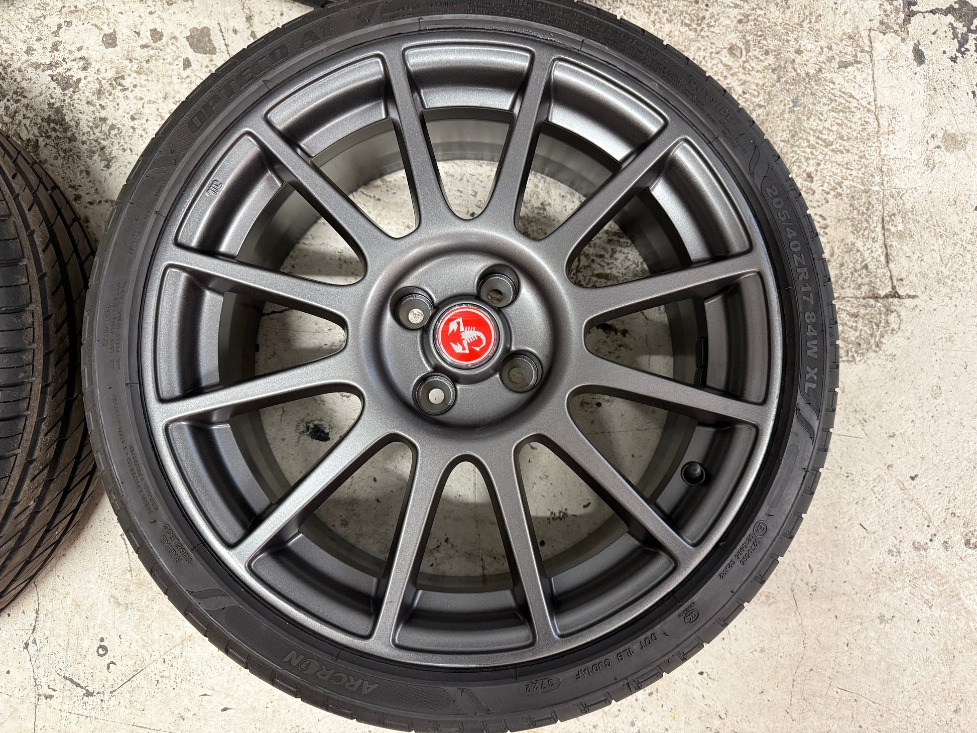 Used Genuine Abarth 500 / 595 17" SS Alloy Wheel Set (Matt Graphite) - Abarth Tuning