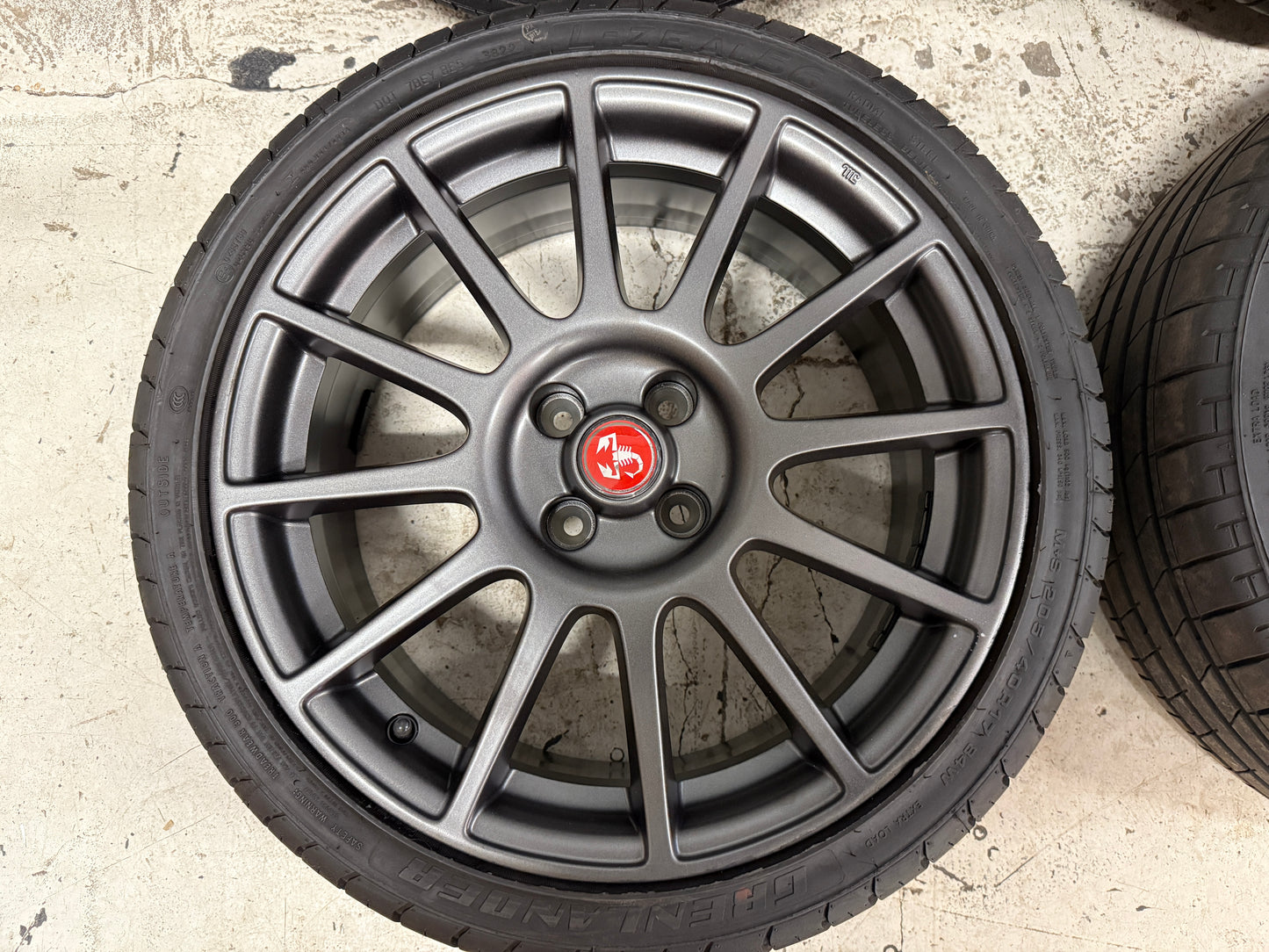 Used Genuine Abarth 500 / 595 17" SS Alloy Wheel Set (Matt Graphite) - Abarth Tuning