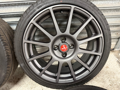 Used Genuine Abarth 500 / 595 17" SS Alloy Wheel Set (Matt Graphite) - Abarth Tuning