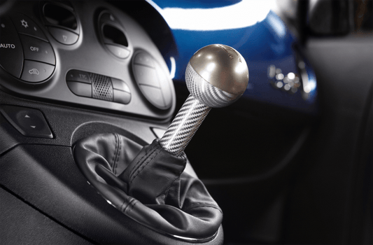 Gear Knob, 5 Speed, Silver, Carbon Fibre and Aluminium - 500 Abarth Turismo - Abarth Tuning