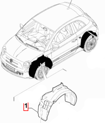 Wheel Arch Liner Front - 500 - Abarth Tuning